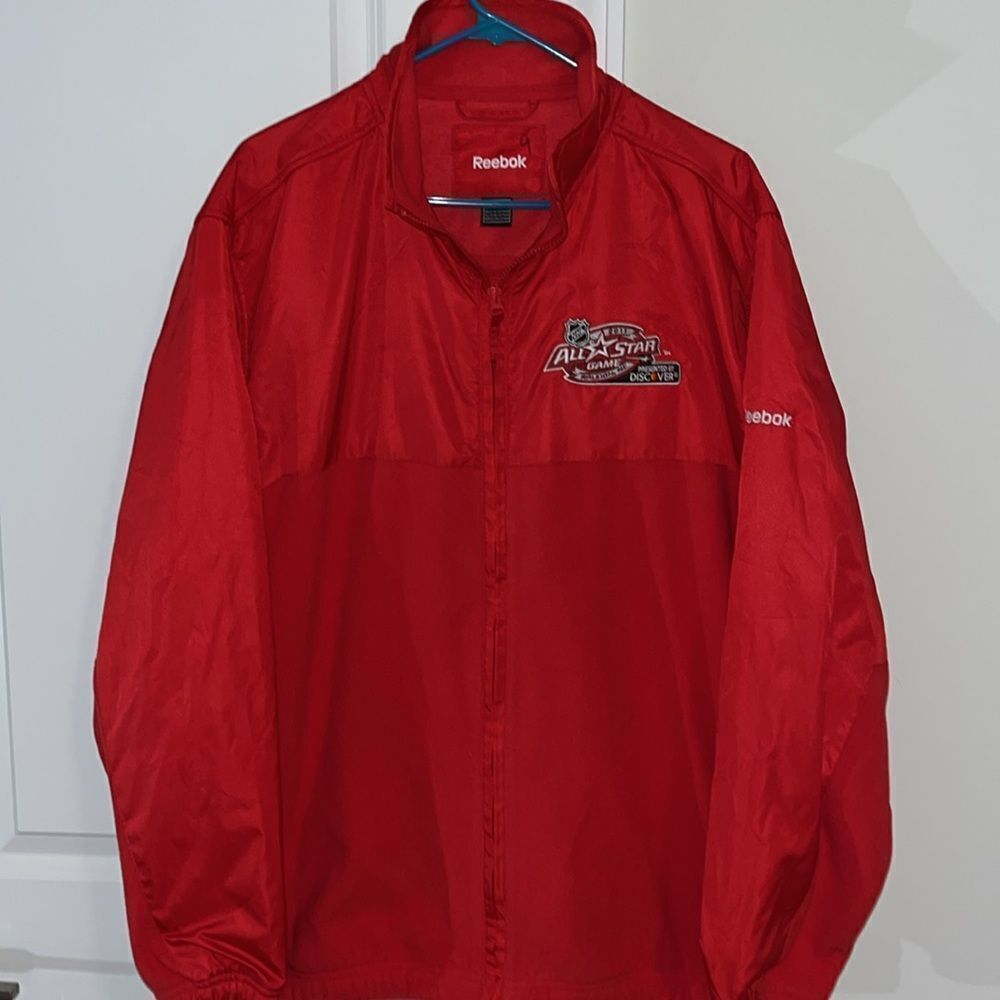 Red Raleigh 2011 NHL all star game Fleece zipper jacket Carolina Hurricanes M